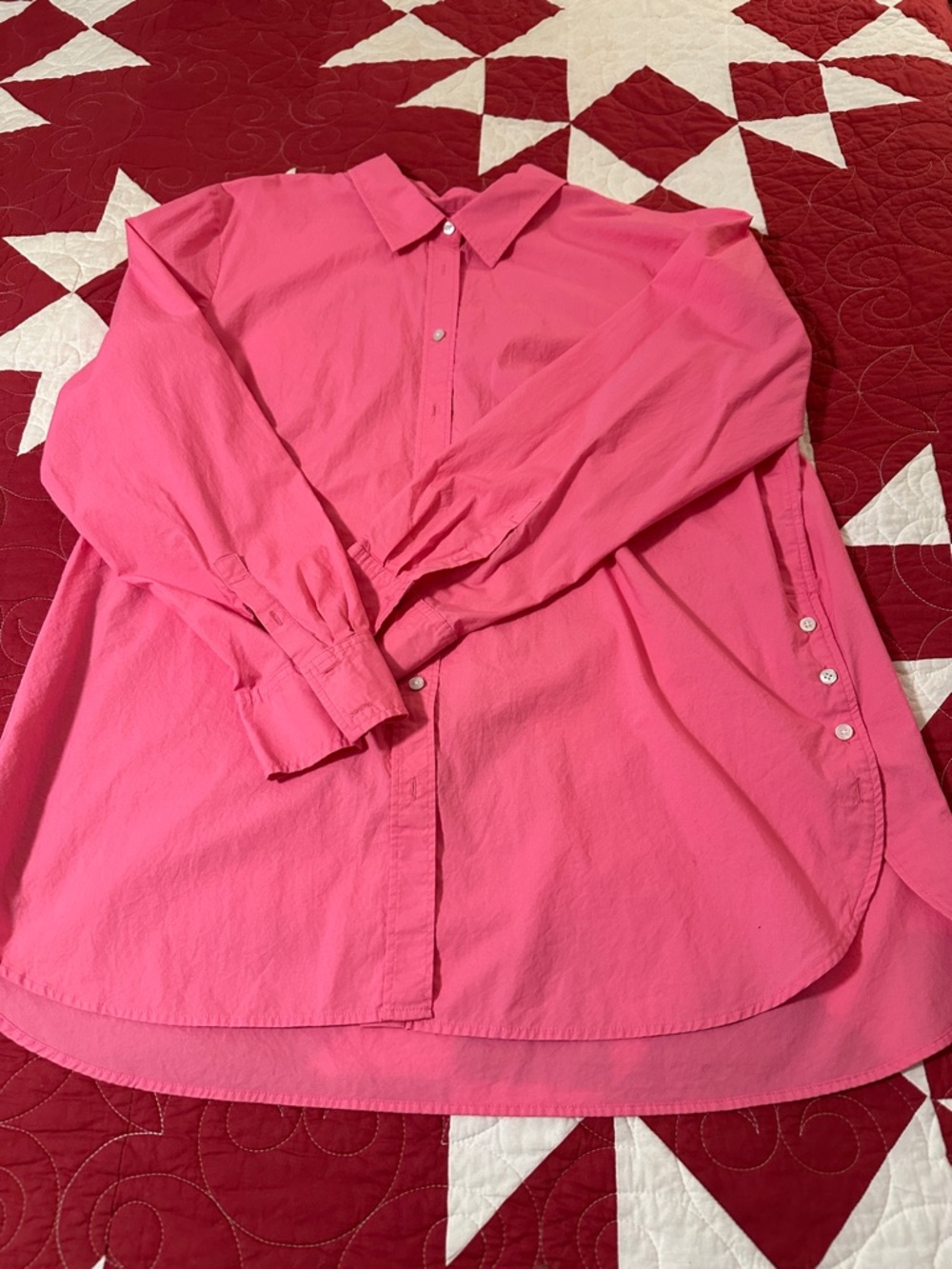 Talbots Pink Button Up Tunic